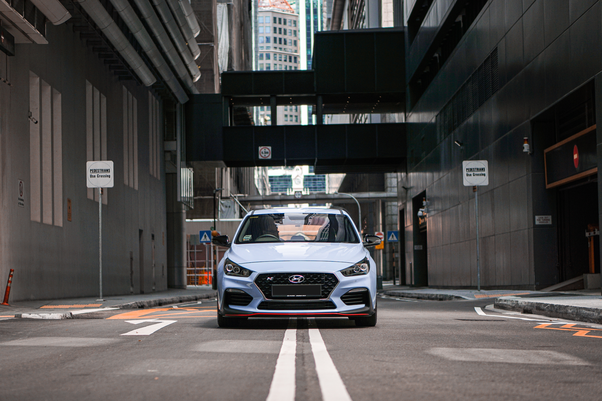 Front-on through the Singapore CBD canyon